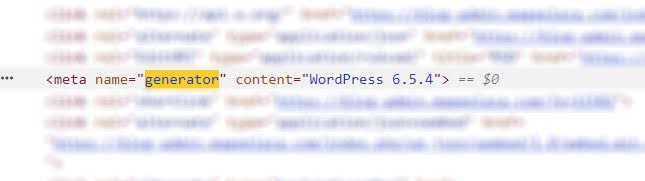 Check WordPress version by viewing the page source