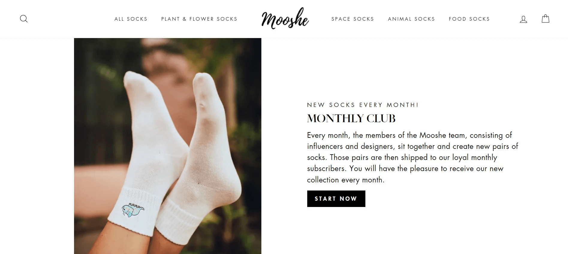 MooShe Socks dropshipping homepage