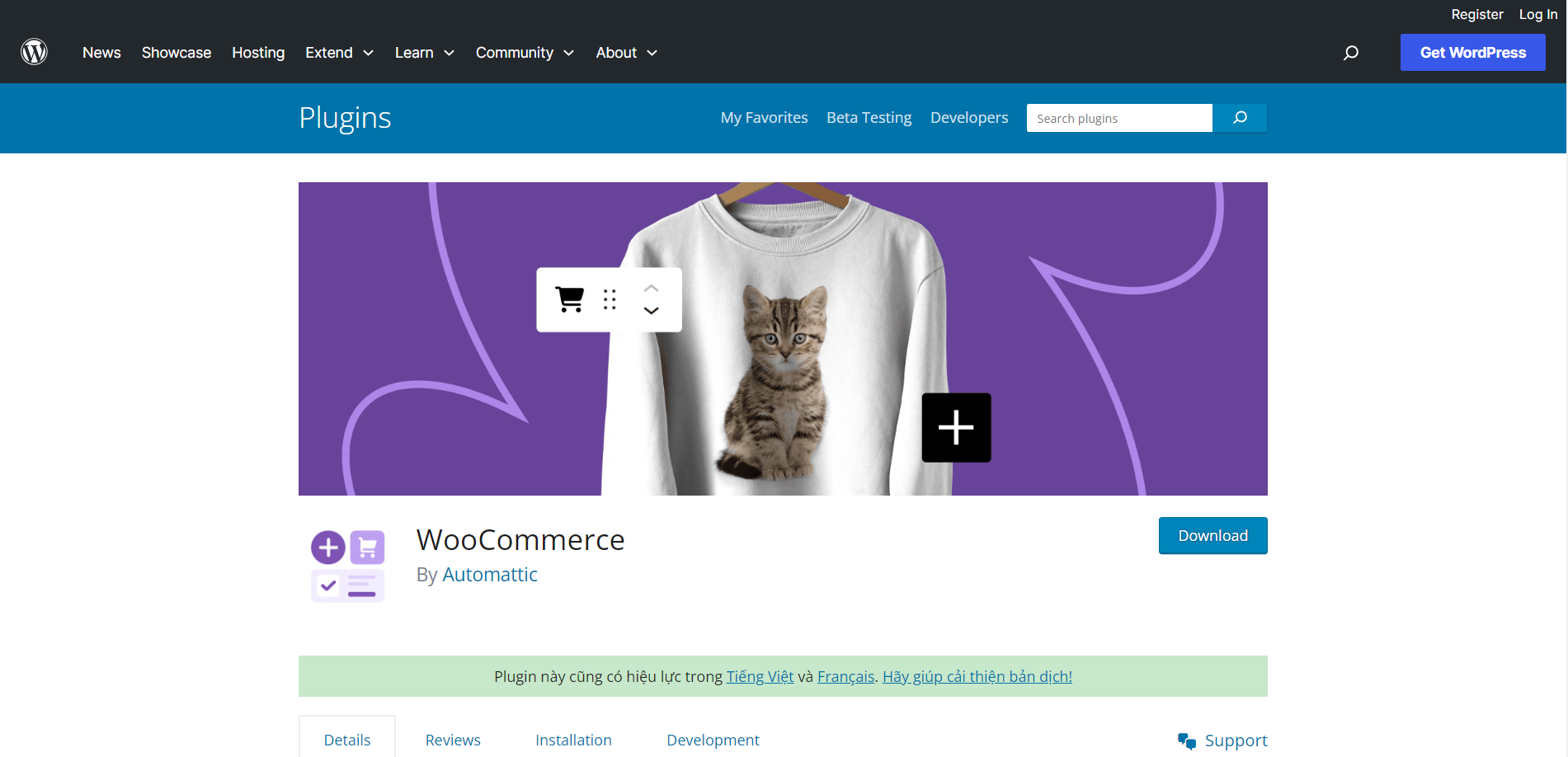 WooCommerce main homepage