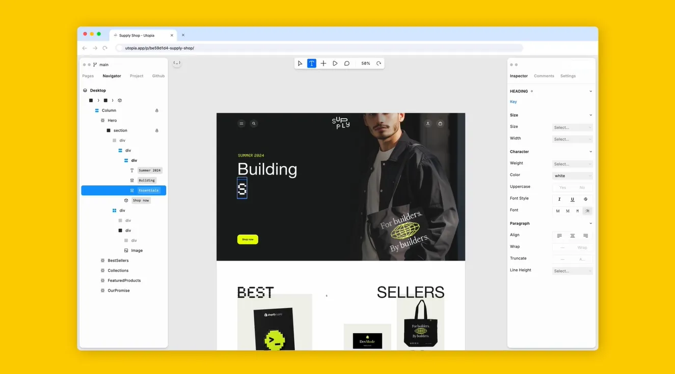 Hydrogen visual editor from Shopify Editions Summer