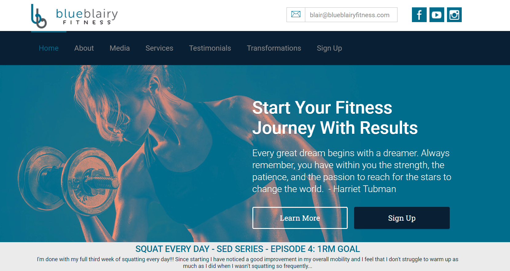 fitness website design