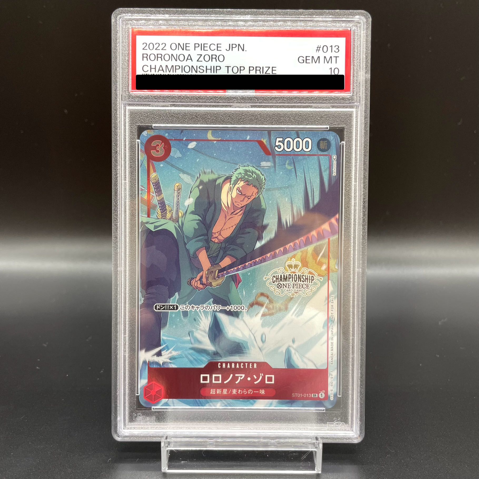 PSA10] Roronoa Zoro Championship 2022, CS2022 Promo, Opened PROMO ST01-013