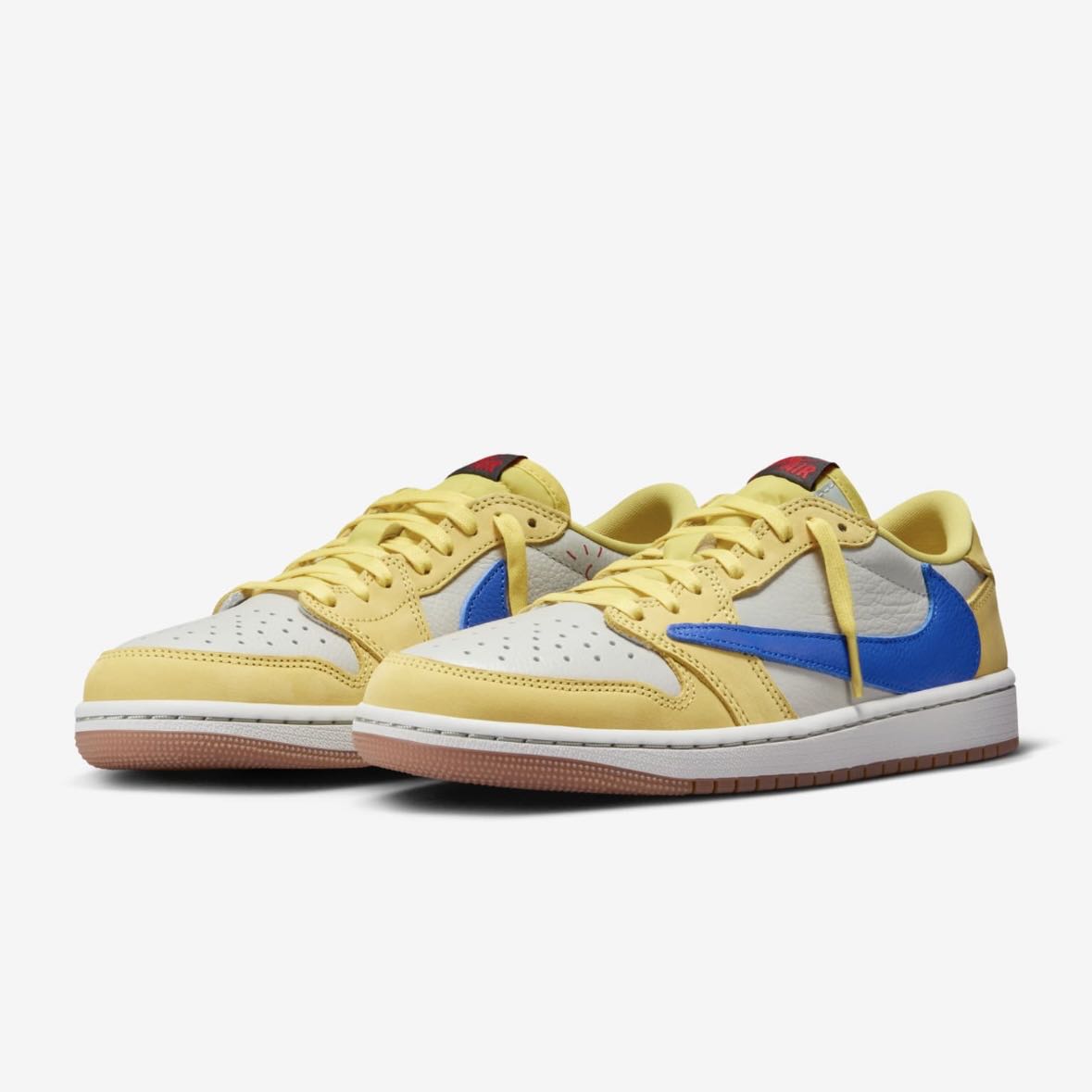 【黒タグ付き】 Travis Scott x Nike Women's Air Jordan 1 Retro Low OG "Canary" Canary/Racer Snubbull/Light Silver/Gum Medium Brown 27.5cm