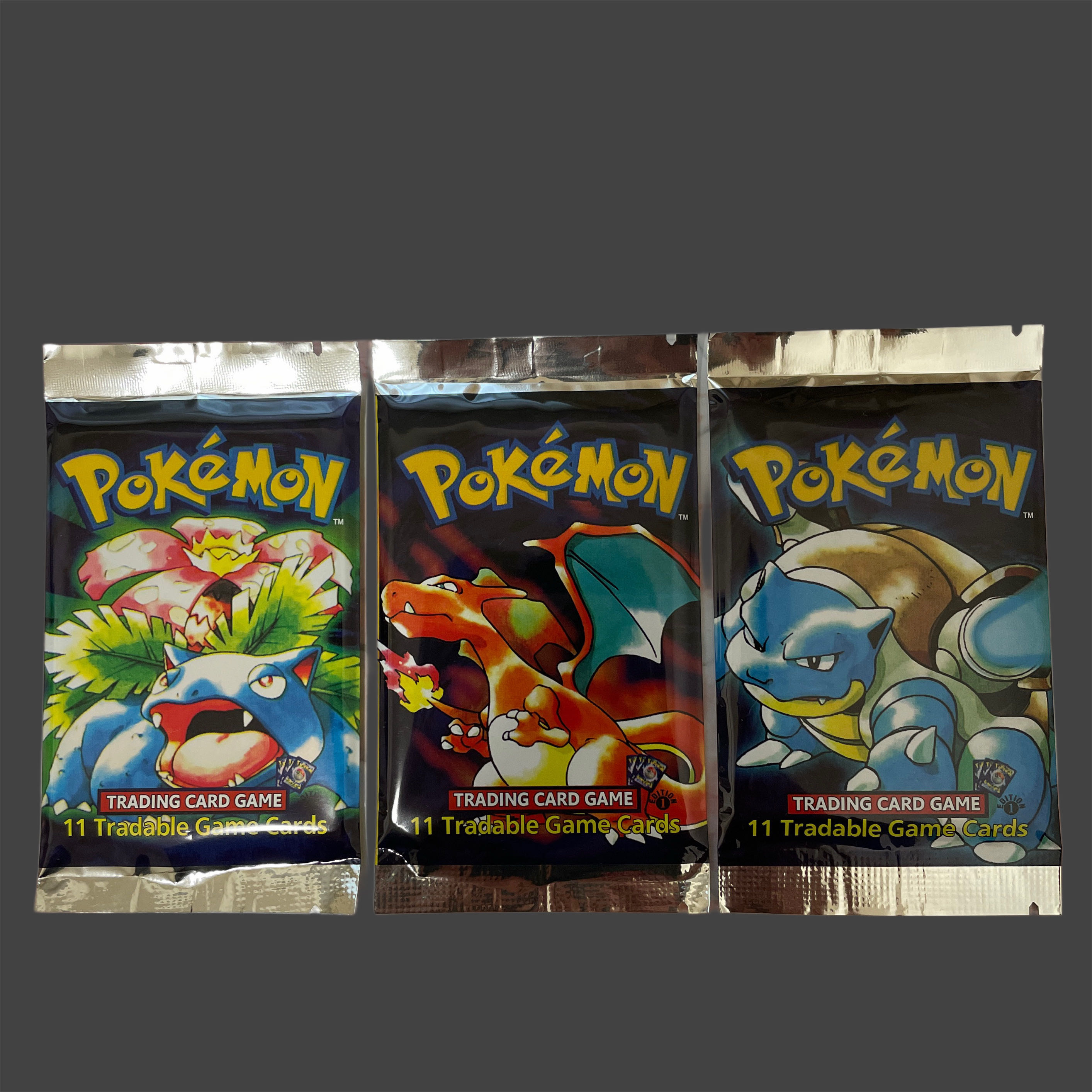 Charizard Blastoise Venusaur 1st Edition new unopened 1 pack each 1パック