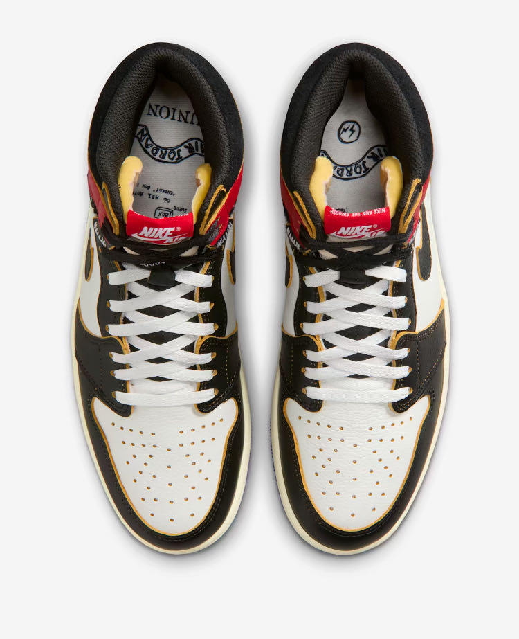fragment design × UNION × Nike Air Jordan 1 High OG "Black/Varsity Red" 28cm