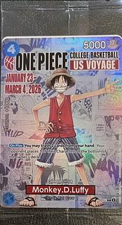 One Piece Card Monkey D Luffy - American University Basketball Limited Promo - Unopened Comipara 1枚