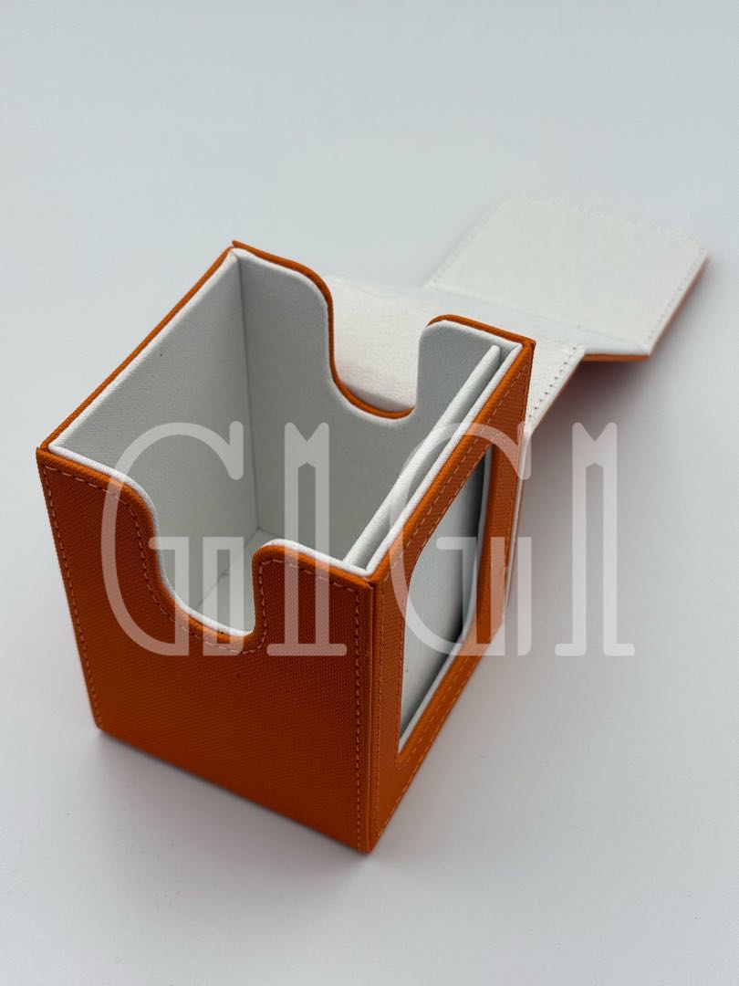 「G1G1」コレクター向け 高級トレカデッキケース（ストレージボックス、デッキホルダー）オレンジ 1枚