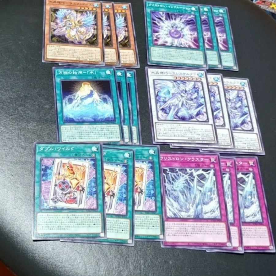 遊戯王
サルファドール
万物の始原 水
インクルージョン
クリストロンクラスター
エレスケルタス
ダブルワイルド
各3枚 18枚