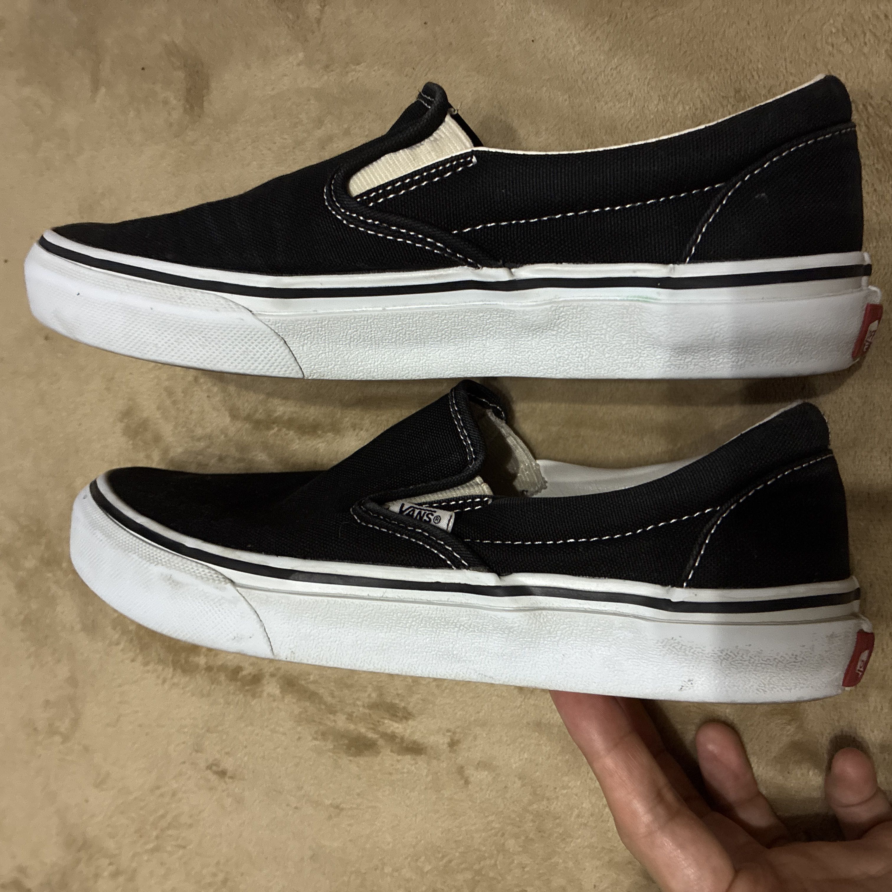 VANS Slip-Ons, Black and White, 24.0 cm 24cm