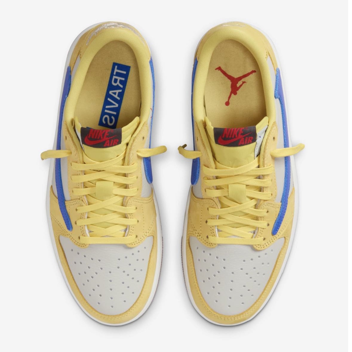 【黒タグ付き】 Travis Scott x Nike Women's Air Jordan 1 Retro Low OG "Canary" Canary/Racer Snubbull/Light Silver/Gum Medium Brown 27.5cm