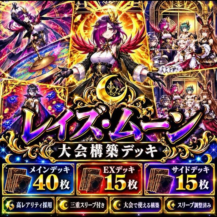 Yu-Gi-Oh! [Tournament Deck!! Mie Sleeves!!] Raise Moon Deck (40 Cards) + EX & Side Deck (15 Cards) 1枚