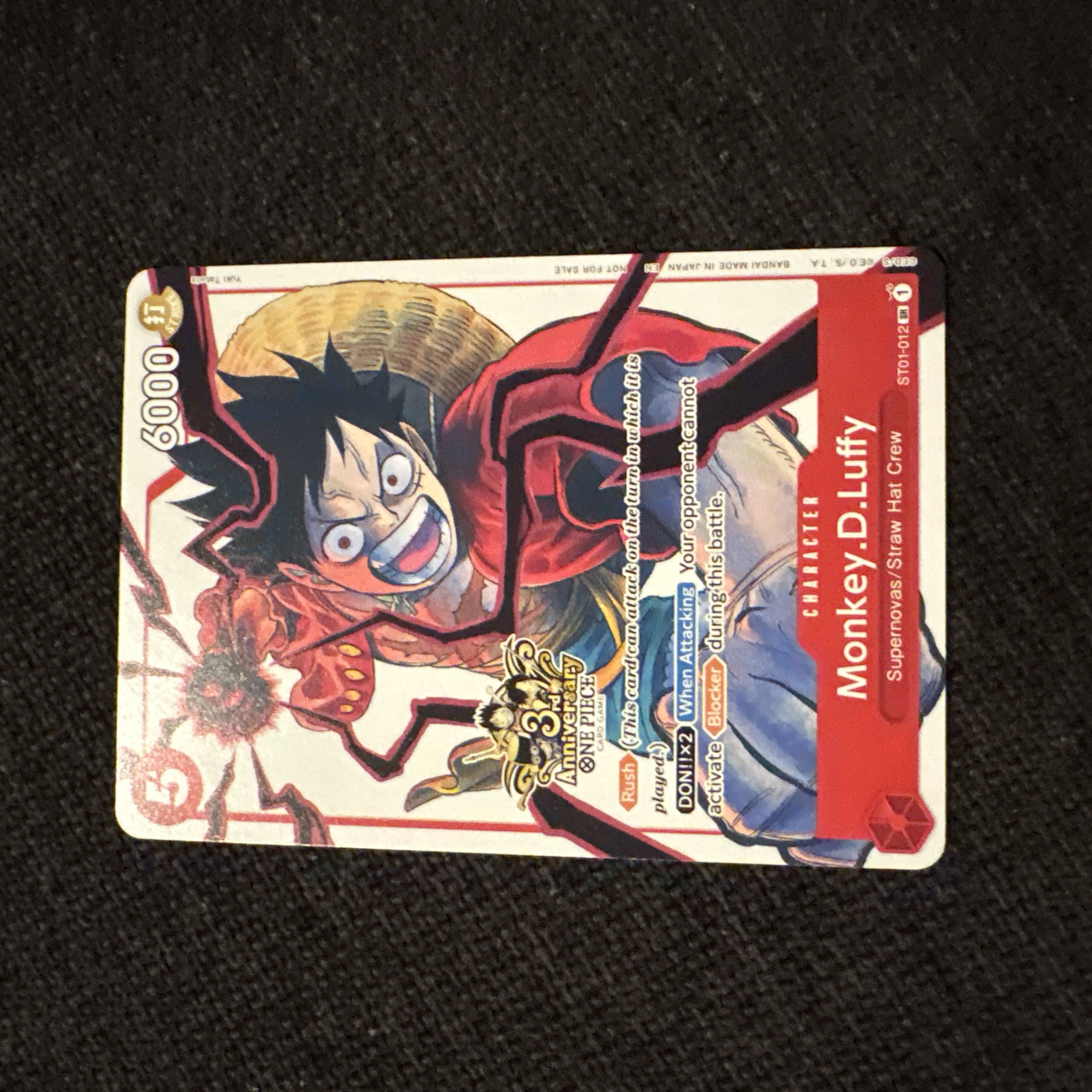 English One Piece Card 3rd Anniversary Monkey D Luffy 1枚