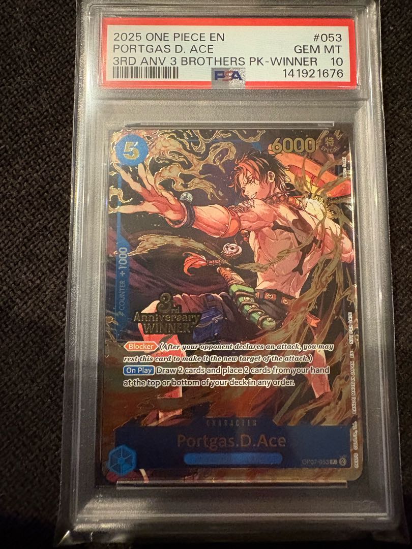 PSA10-Luffy Sabo Ace winner - one piece 3rd anniversary 1枚