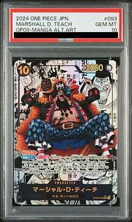 【PSA10】マーシャル・D・ティーチ(パラレル)(スーパーパラレル)(コミックパラレル・コミパラ・漫画背景) P-SR OP09-093