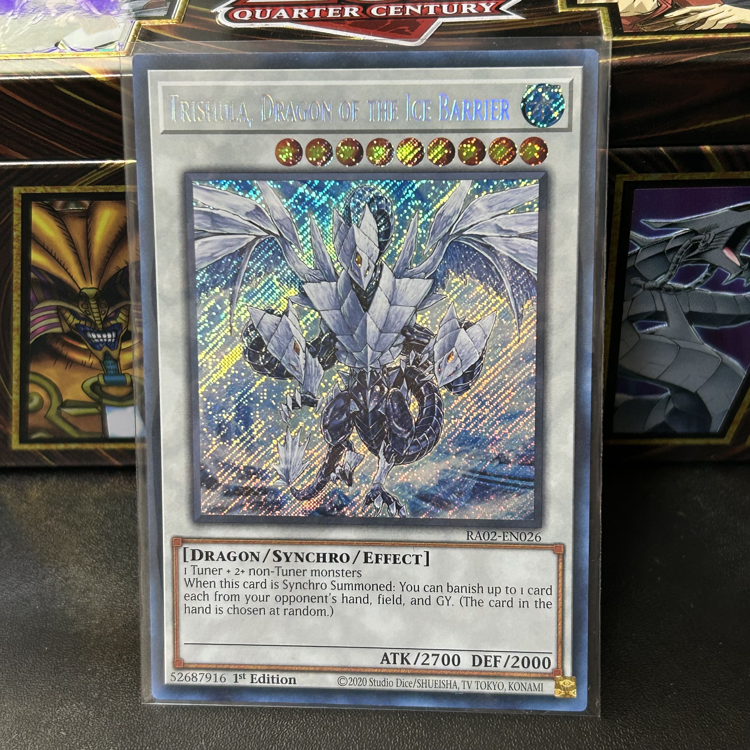 Yu-Gi-Oh English Trishula, Dragon of the Ice Barrier Platinum Secret Rare, etc. Set of 4