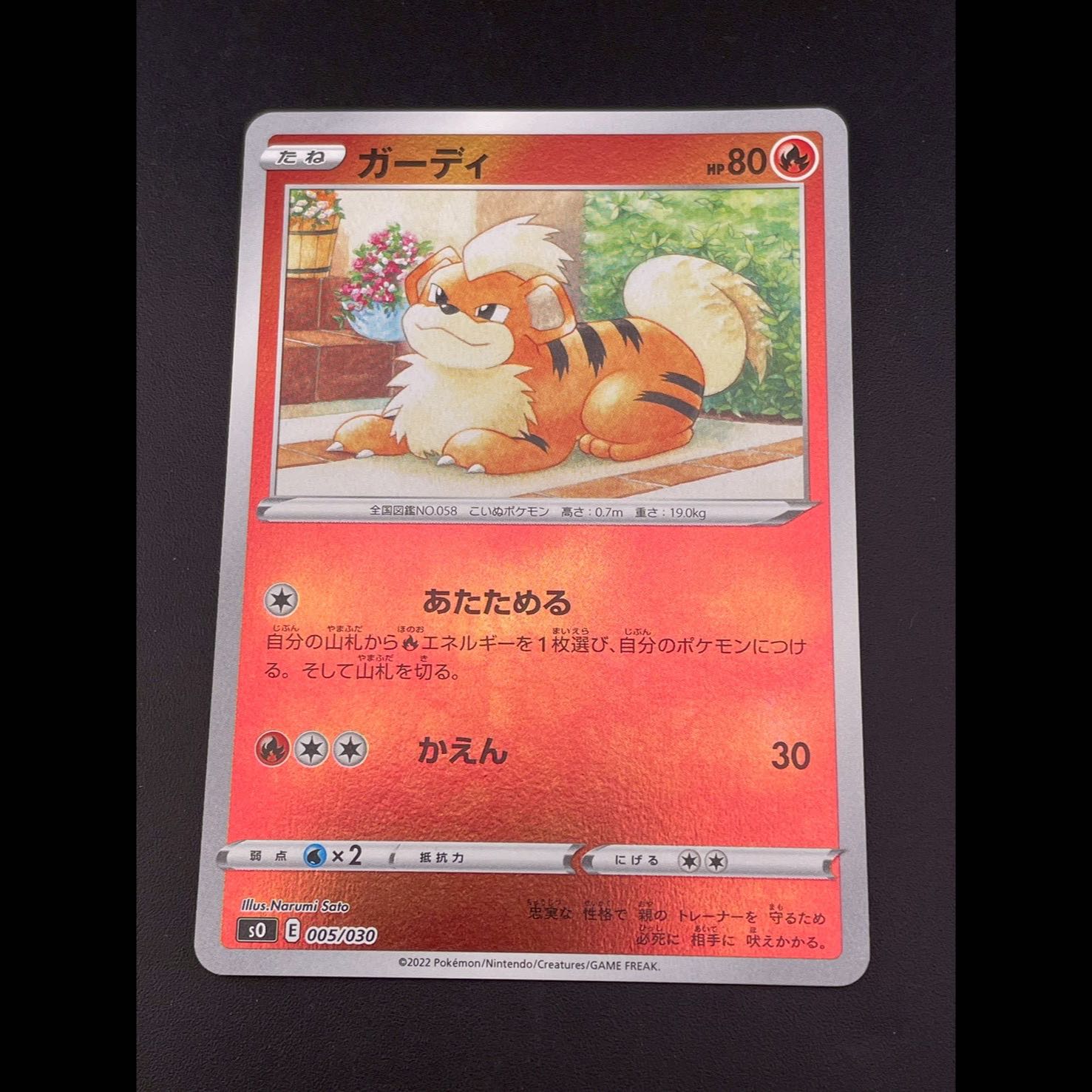 Used] Growlithe s0 E 005/030 Special Deck Set CharizardV STAR VS RayquazaVMAX Pokémon Cards Trekkies 1枚