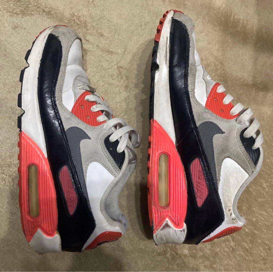 Nike Air Max 90 ホワイト/グレー/ブラック/オレンジ　24.5 24.5cm