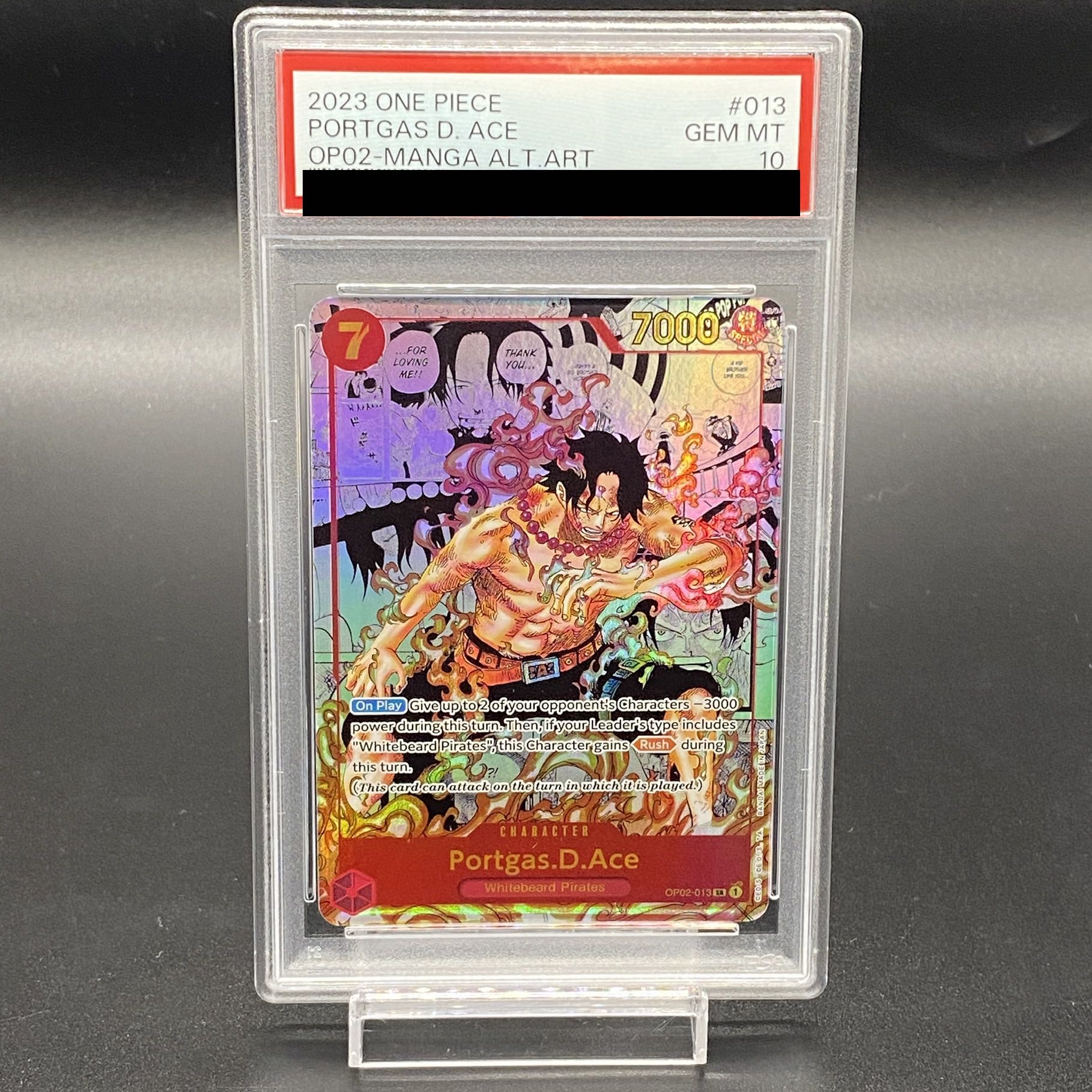 [PSA10] Portgas D. Ace 《English Edition》 (Comipara / Manga Background) [SR] {OP02-013}