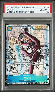 【PSA10】サンジ(パラレル)(スーパーパラレル)(コミックパラレル・コミパラ・漫画背景) P-SEC OP06-119 1枚