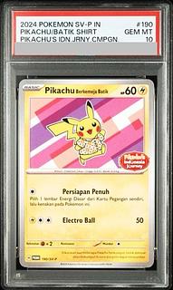 [PSA10] Pikachu Batik Shirt [Indonesian/Pikachu Pattern] (Promo) {190/SV-P} [Outside Umi] 1 copy 1枚