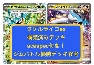 ma①タケルライコex、オーガポンみどりのめんex、構築済みデッキ、acespec付き、Hレギュレーション対応、ポケモンカード 1枚