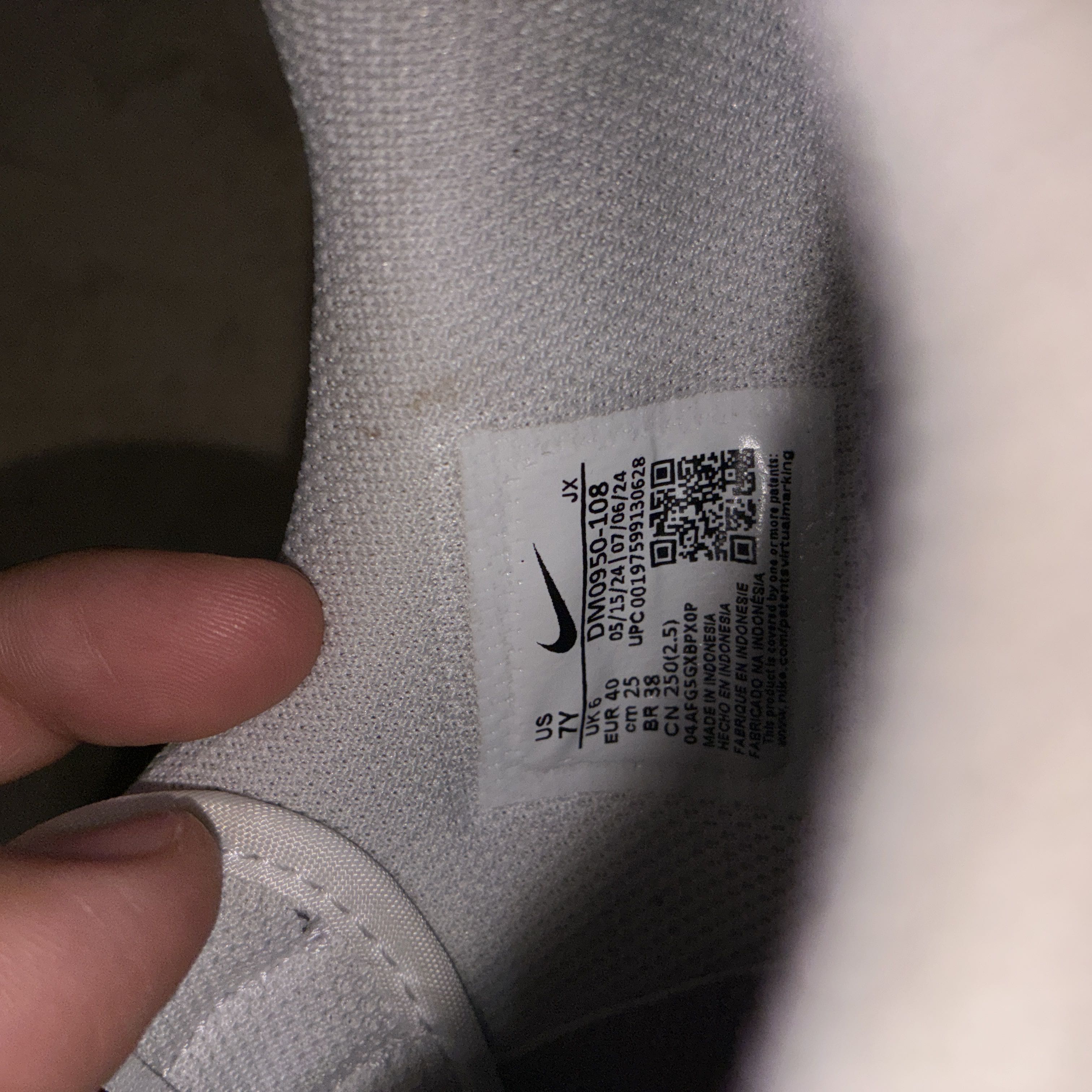NIKE Cortez White/Black Sneakers, Size 25.0 cm 25cm