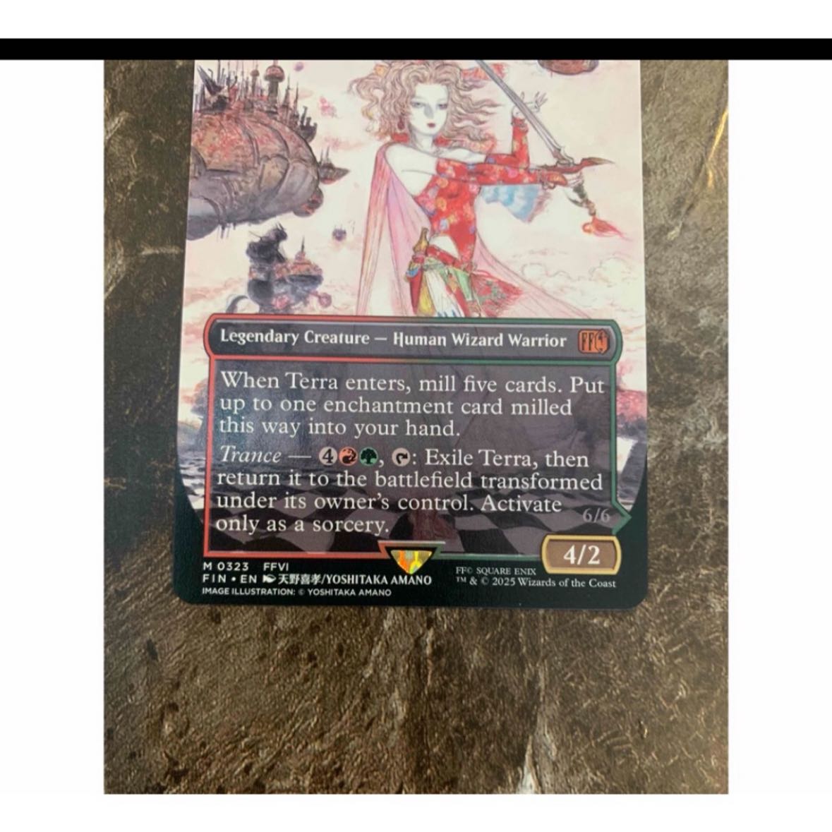 MTG ff 魔導戦士、ティナ　天野喜孝 ギャザリング ボーダーレス 英語 1枚