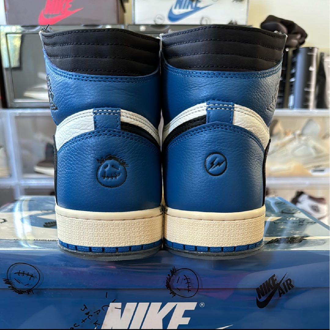 国内正規品　極美品 Travis Scott × Fragment × Nike Air Jordan 1 High "Military Blue" Military Blue/White/Black 28cm