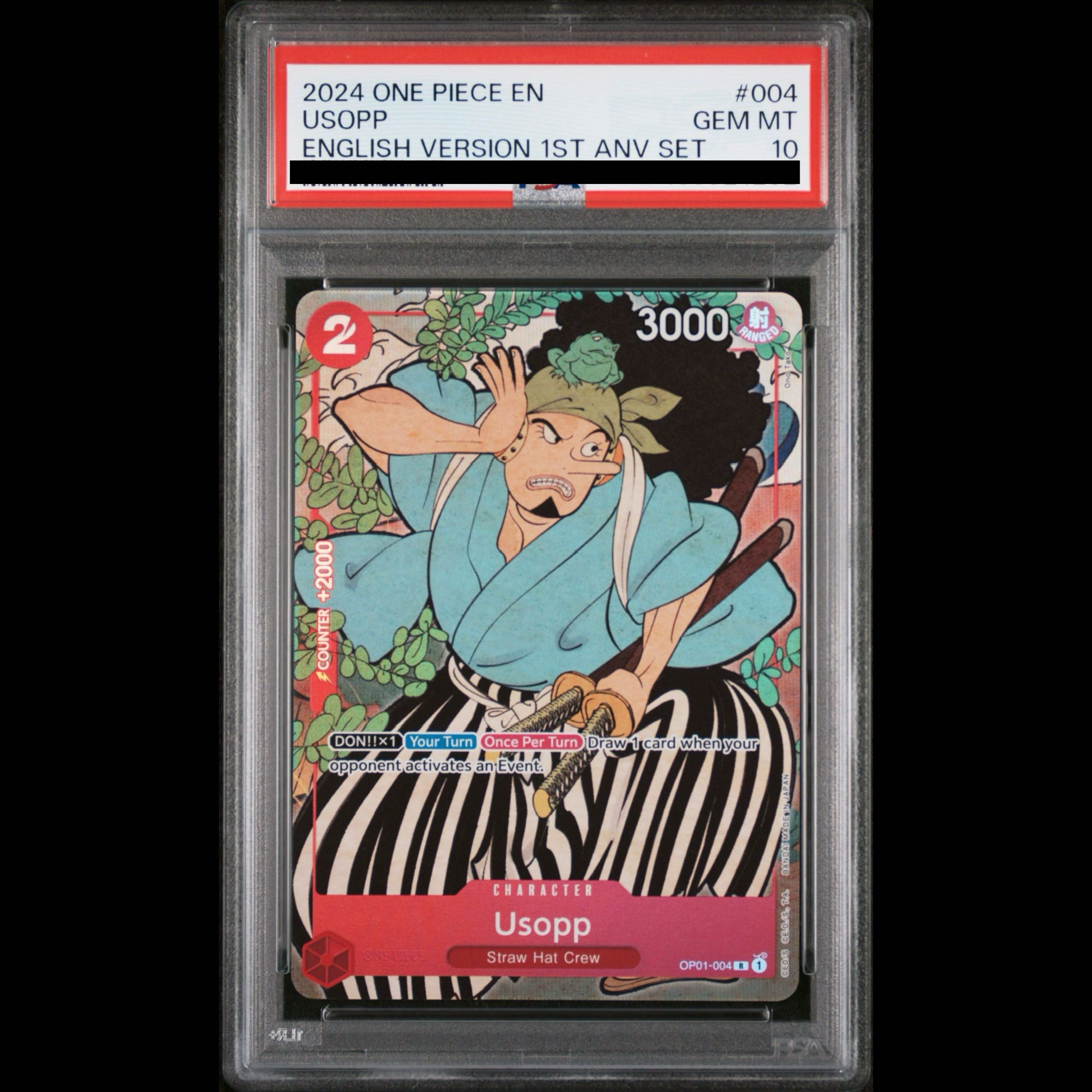 【PSA10】ウソップ 1st anniversary set 英語版 R OP01-004 1枚