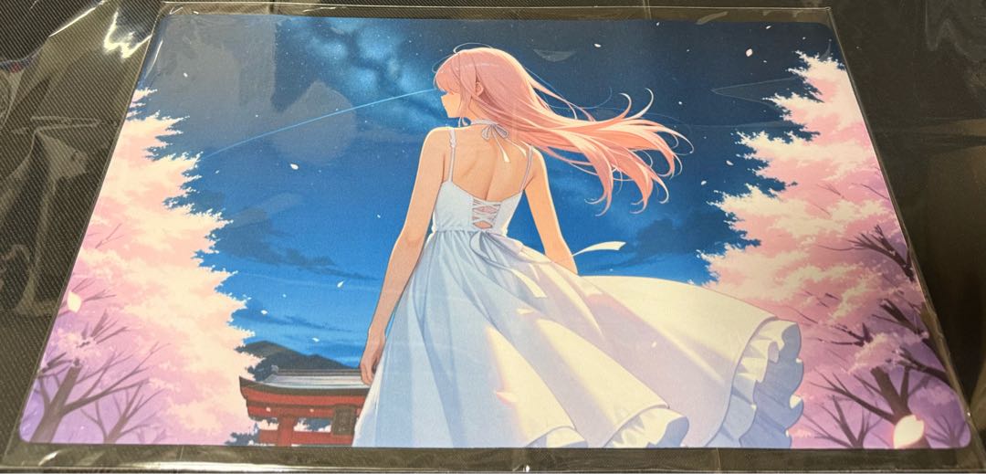 キャラクターサプライ　少女　夜空　桜　プレイマット　デスクマット　ラバーマット　未開封
