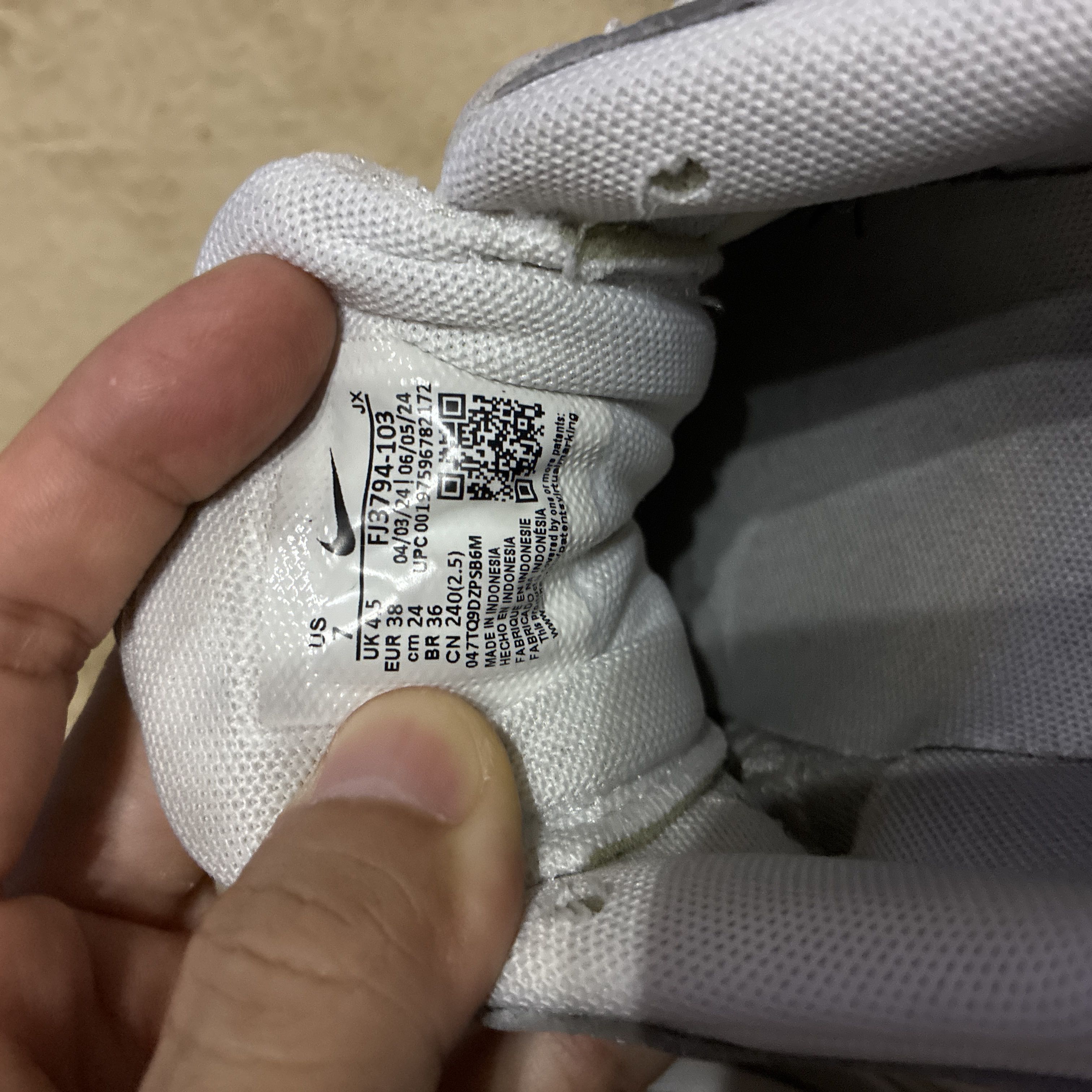 NIKE Sneakers, Gray, Women's, 24.0 cm 24cm