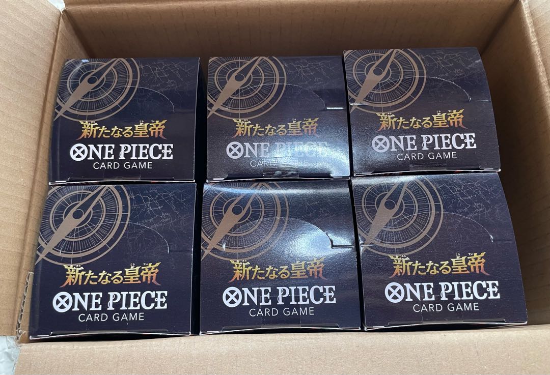 New Emperor 6box with tapes, new, unopened One Piece card game. 6BOX