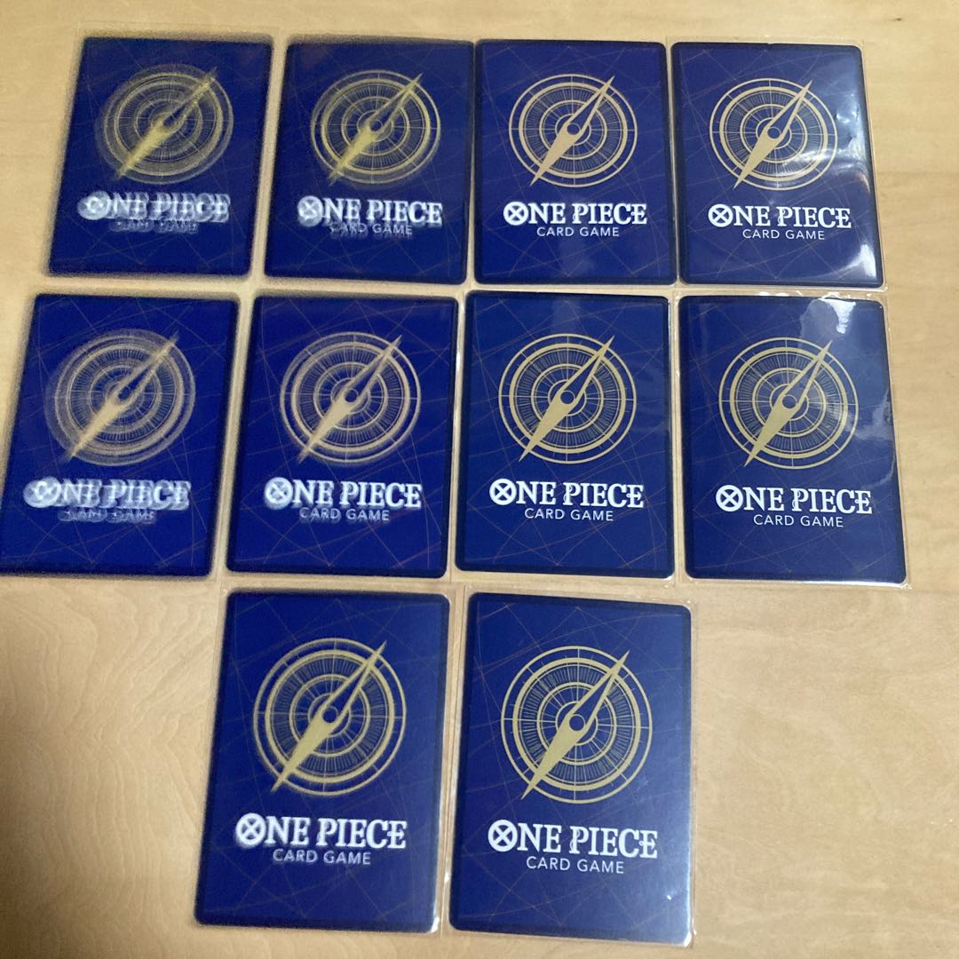 Parts for a set of 10 ❶One piece blue and R cards.