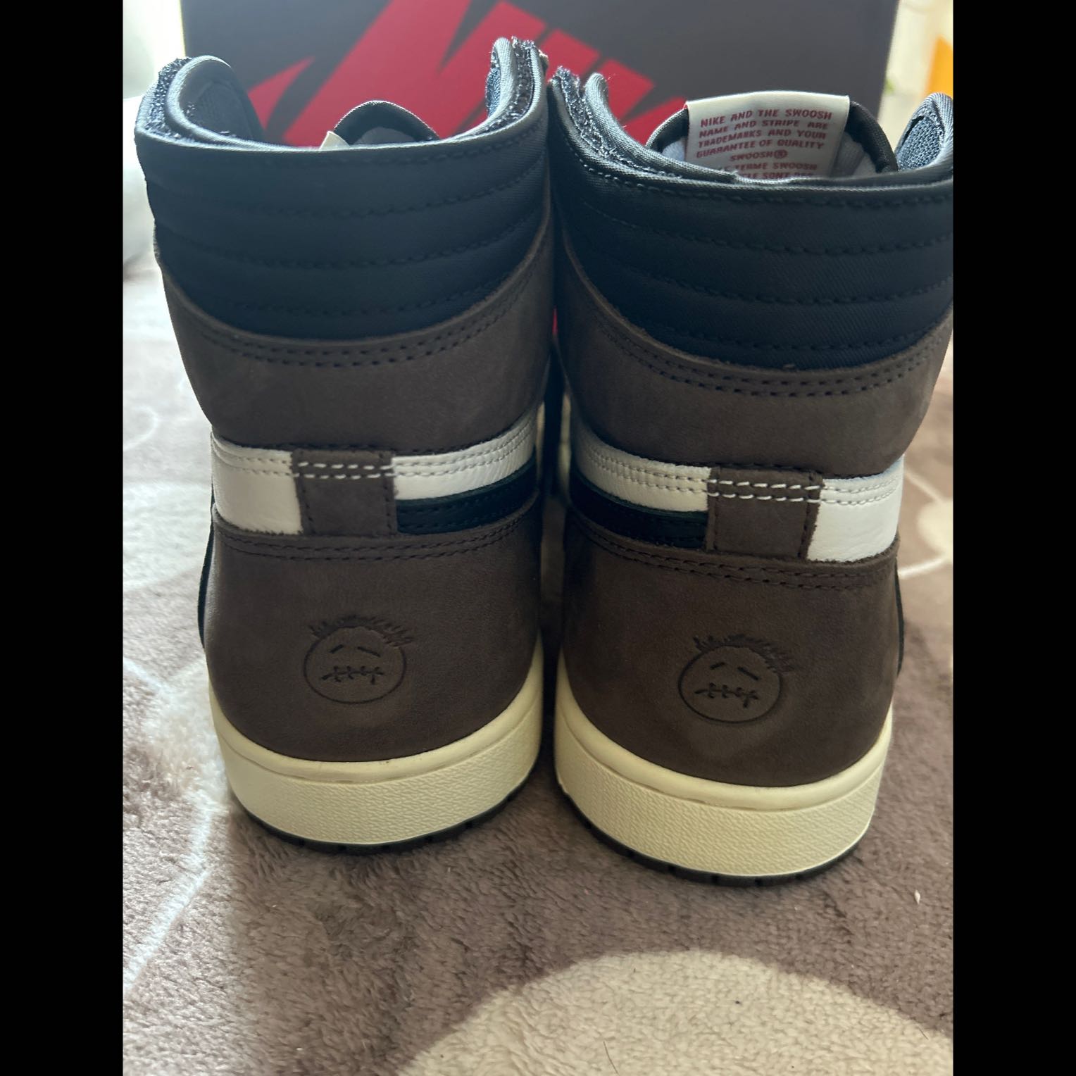 Travis Scott × Nike Air Jordan 1 Hi Og Ts Sp Sail/Dark Mocha-University Red/Black 27.5cm
