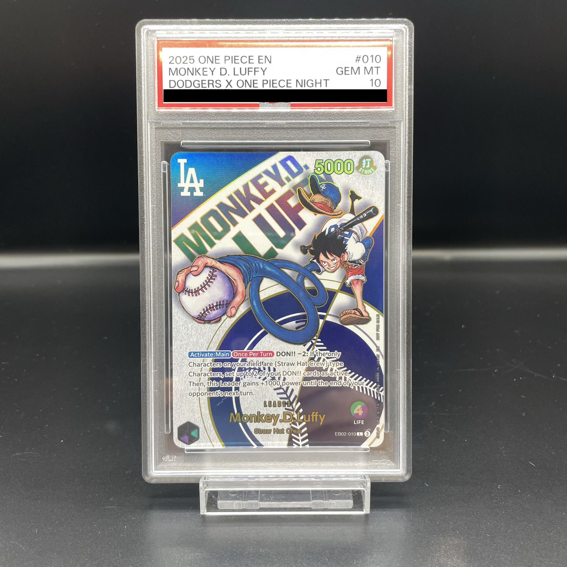 【PSA10】モンキー・D・ルフィ(英語版/ドジャース) PROMO EB02-010 1枚
