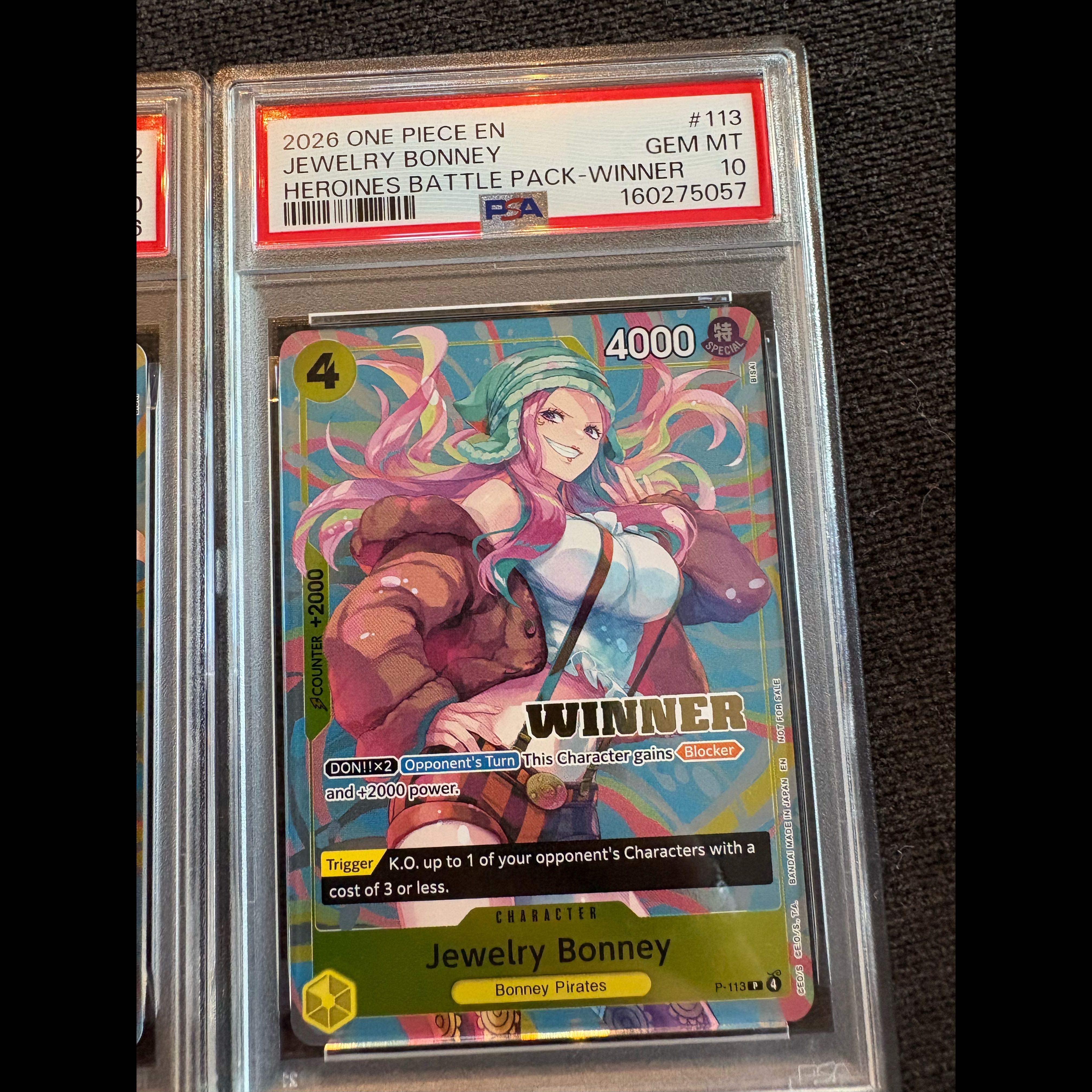 PSA10 3 consecutive numbers English HEROINES BATTLE PACK WINNER Nami, Robin, Bonnie, One Piece card 3枚