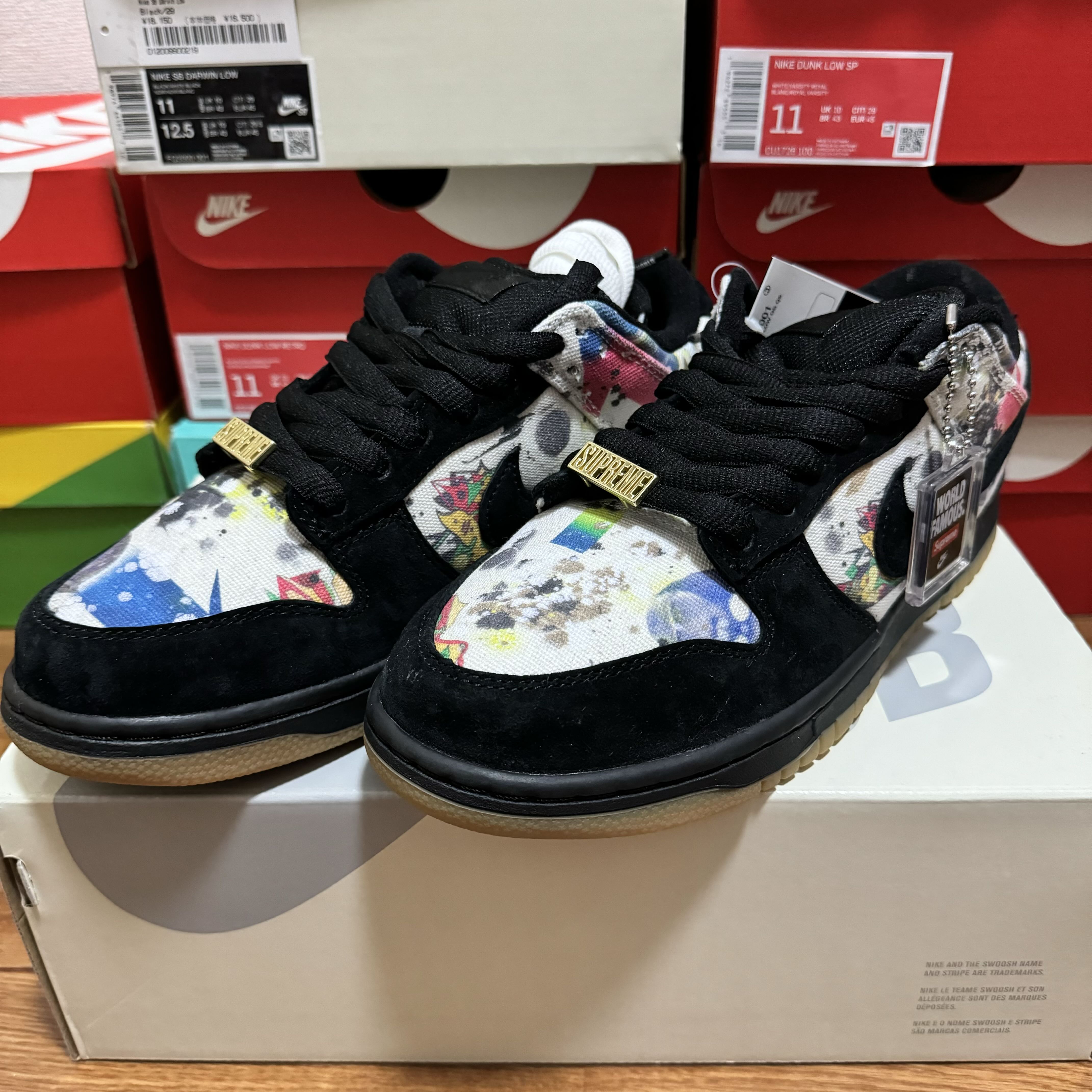 Supreme x Nike SB Dunk Low "Ramelzee" Black/Multi Color 26cm