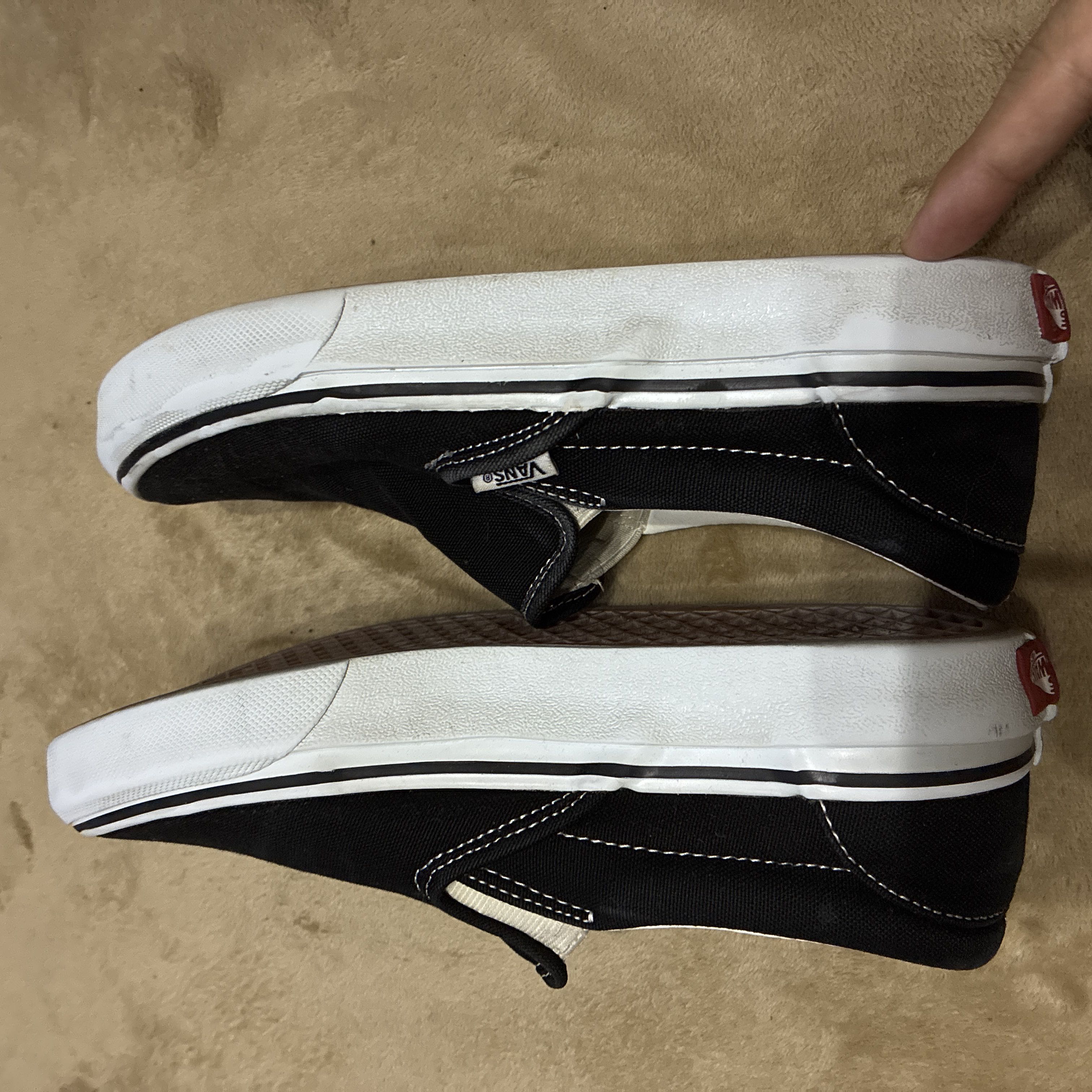 VANS Slip-Ons, Black and White, 24.0 cm 24cm