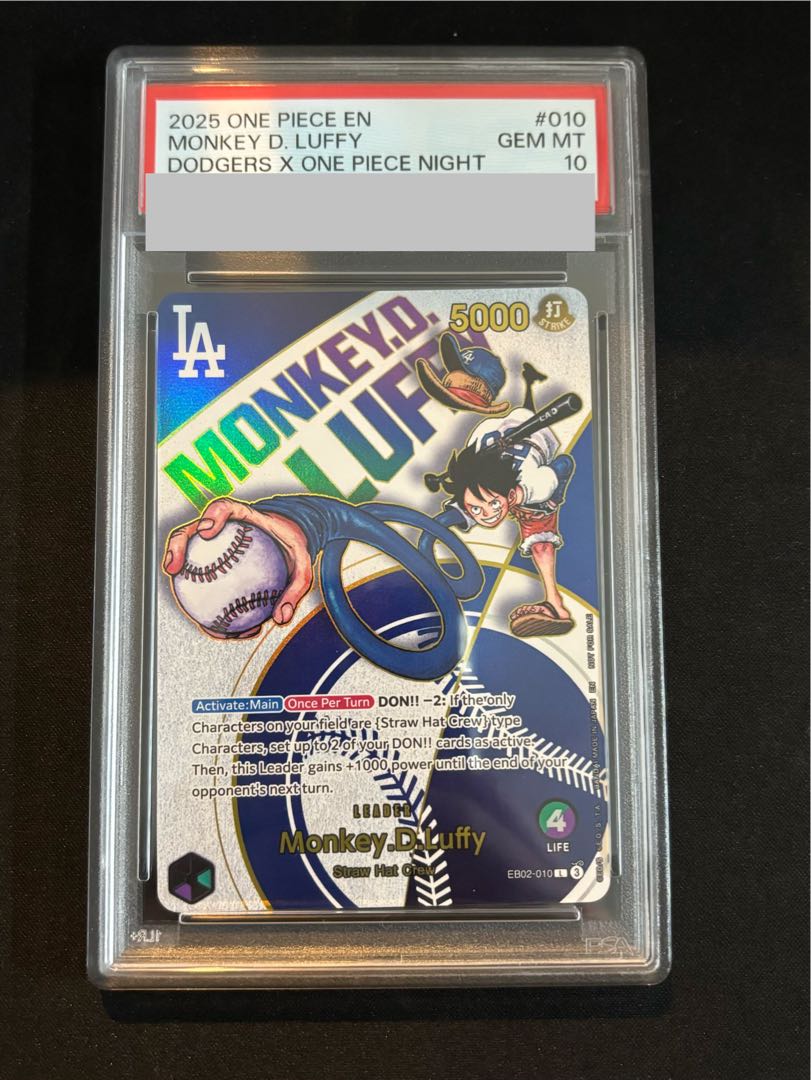 PSA10] Monkey D. Luffy (English Version / Dodgers) PROMO EB02-010 1枚
