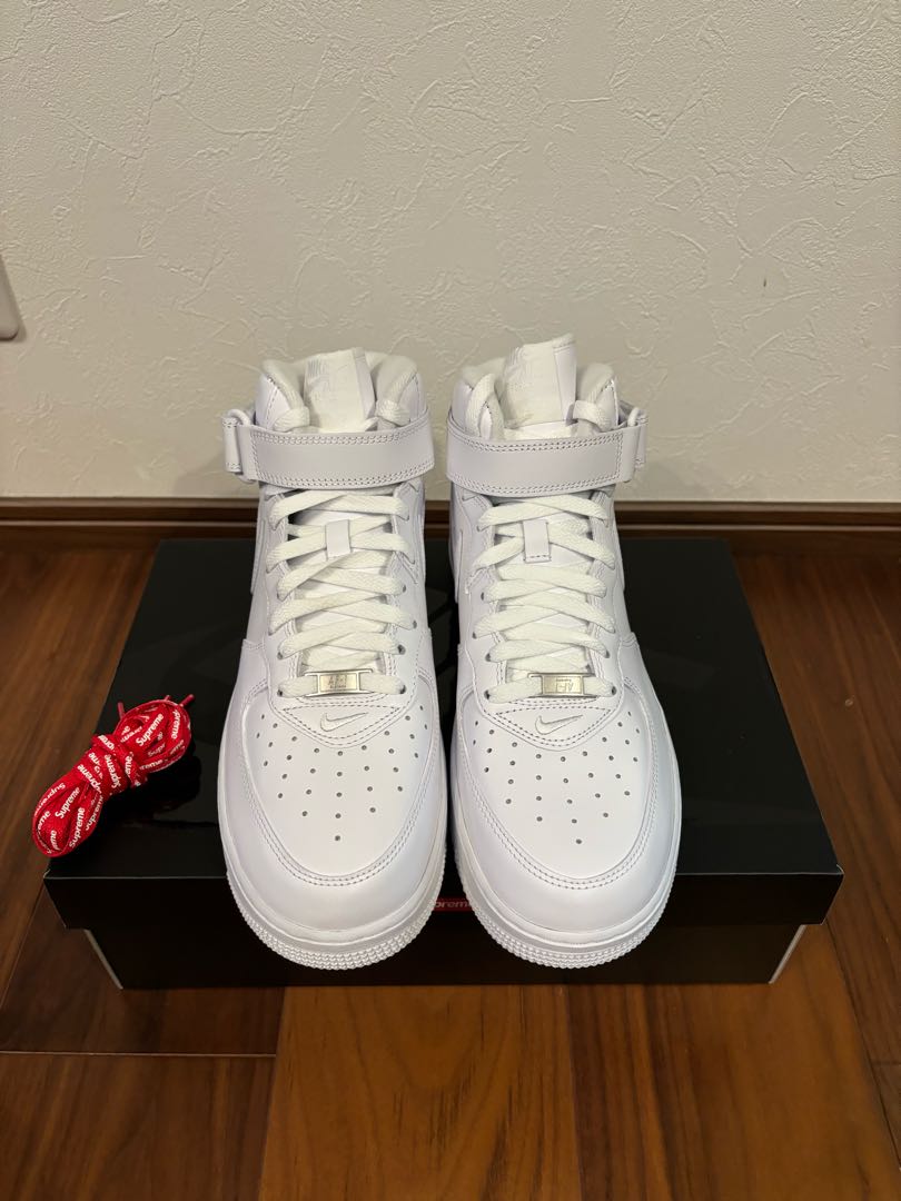 Supreme × Nike Air Force 1 Mid "White" FW24  24.5cm