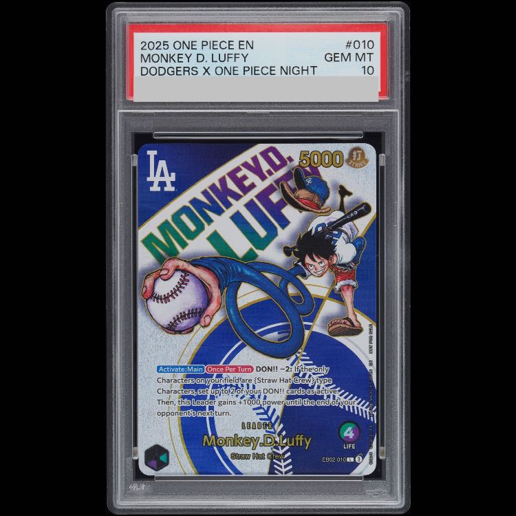 [PSA10] Monkey D. Luffy (English Version/Dodgers) PROMO EB02-010 1枚