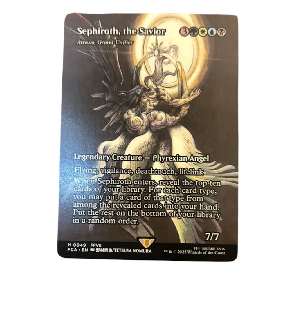 救済者、セフィロス　英語　MTG 偉大なる統一者、アトラクサ 継承史 ショーケース マジックザギャザリング  1枚