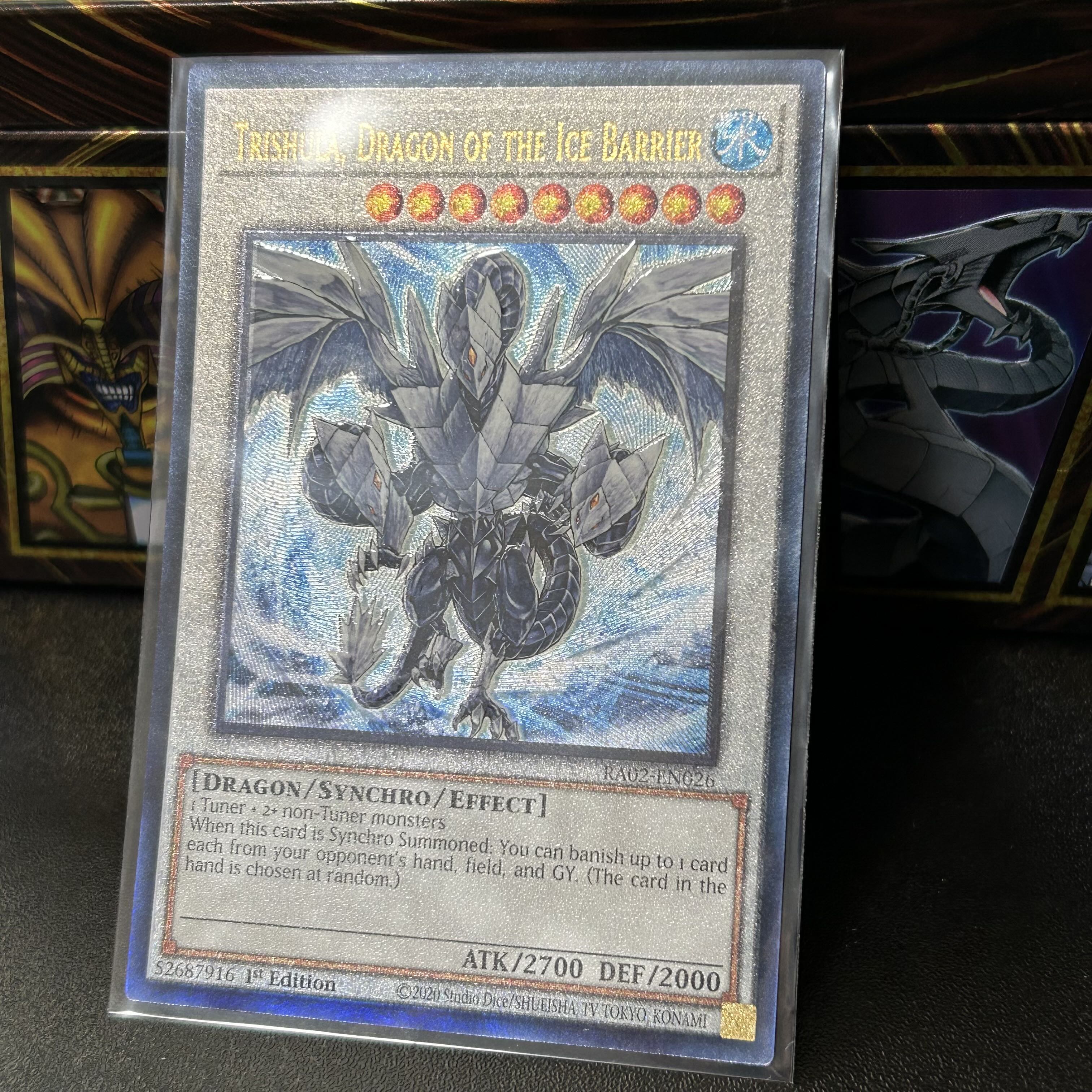 Yu-Gi-Oh English Trishula, Dragon of the Ice Barrier Platinum Secret Rare, etc. Set of 4