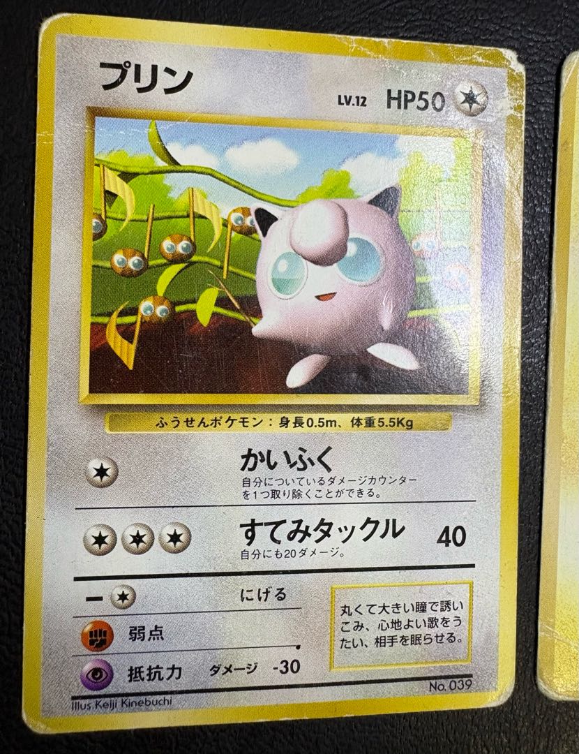Pikachu & Jigglypuff/How to Play Pokémon Cards in a Nutshell, extra card (no gloss), old back of Pokémon cards 2枚