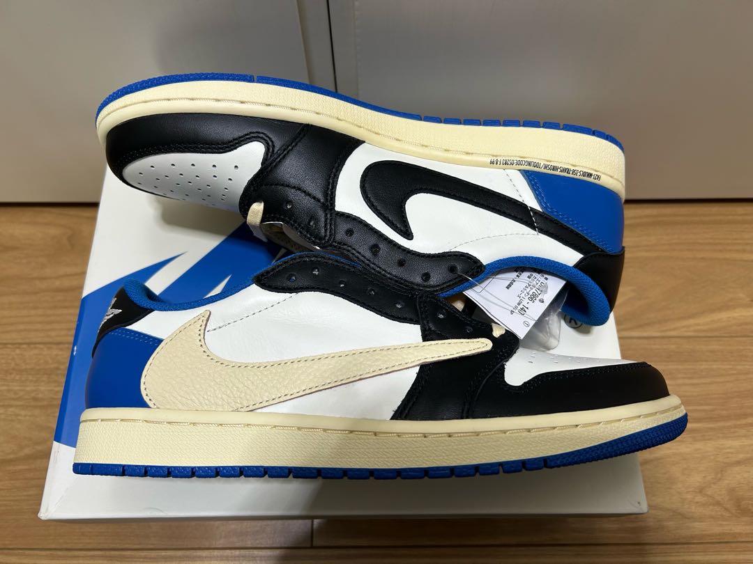 値下げ！ フラグメント デザイン × トラヴィス・スコット × ナイキ エアジョーダン 1 ロー Og セイル/ミリタリー ブルーブラックモスリン 27cm