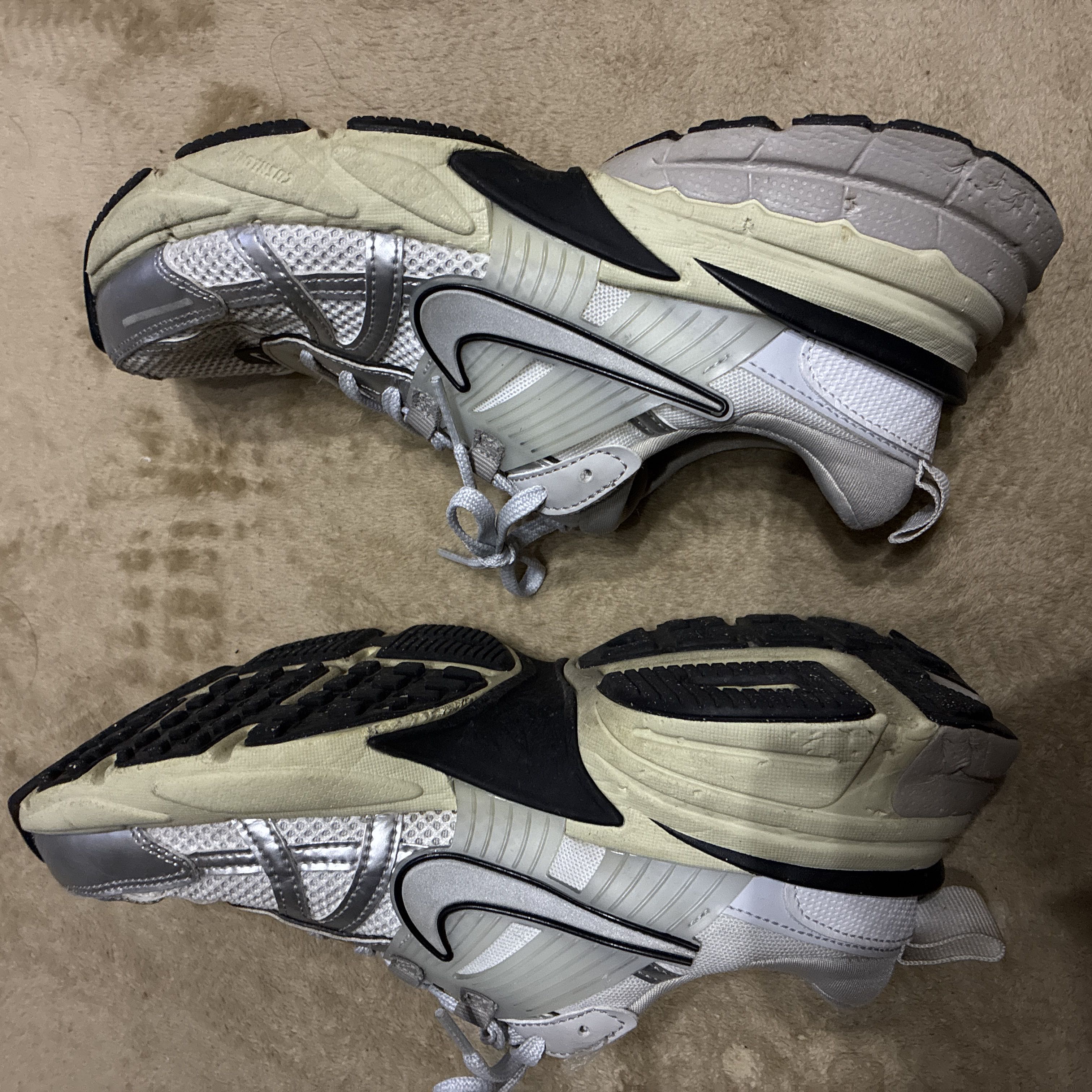 NIKE Sneakers, Silver, White, Men's, 25.0 cm 25cm