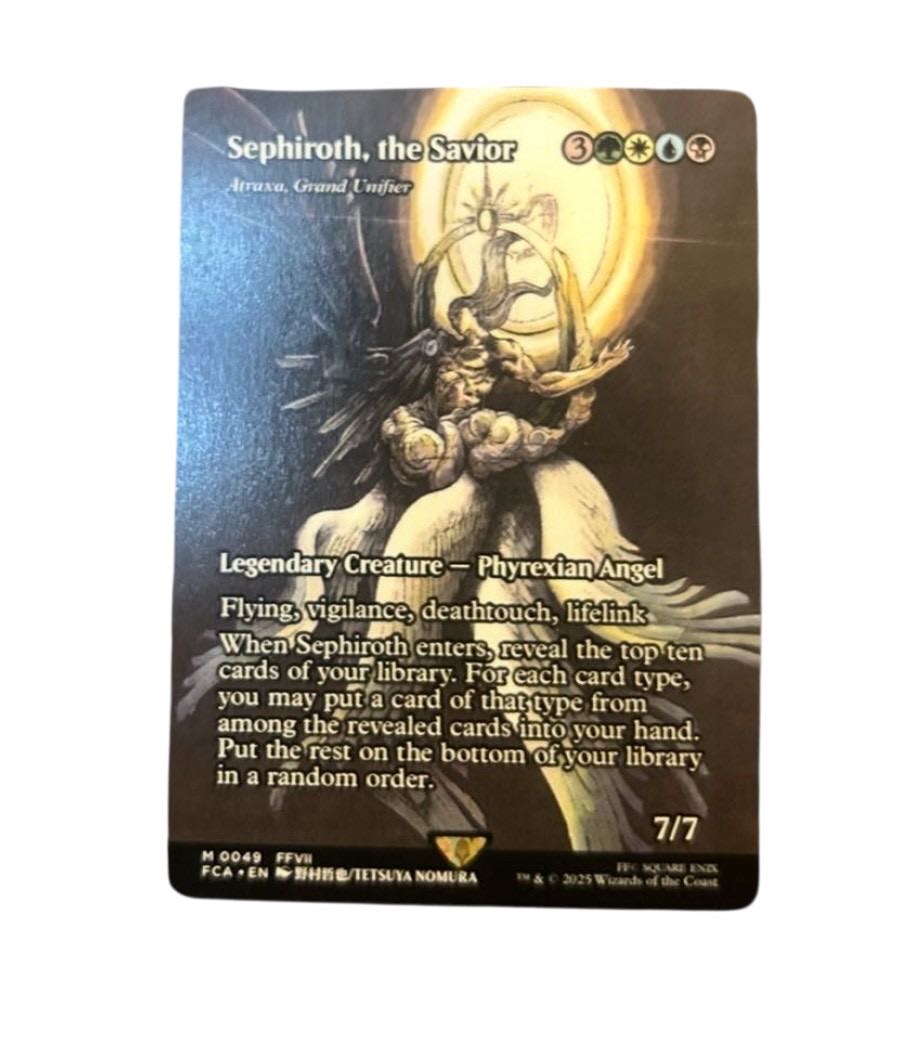 救済者、セフィロス　英語　MTG 偉大なる統一者、アトラクサ 継承史 ショーケース マジックザギャザリング  1枚