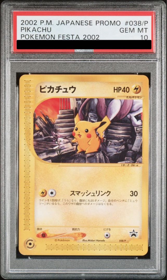 Pikachu "Pokemon Festa 2002" Orienteering Commemorative Card e PROMO 038/P