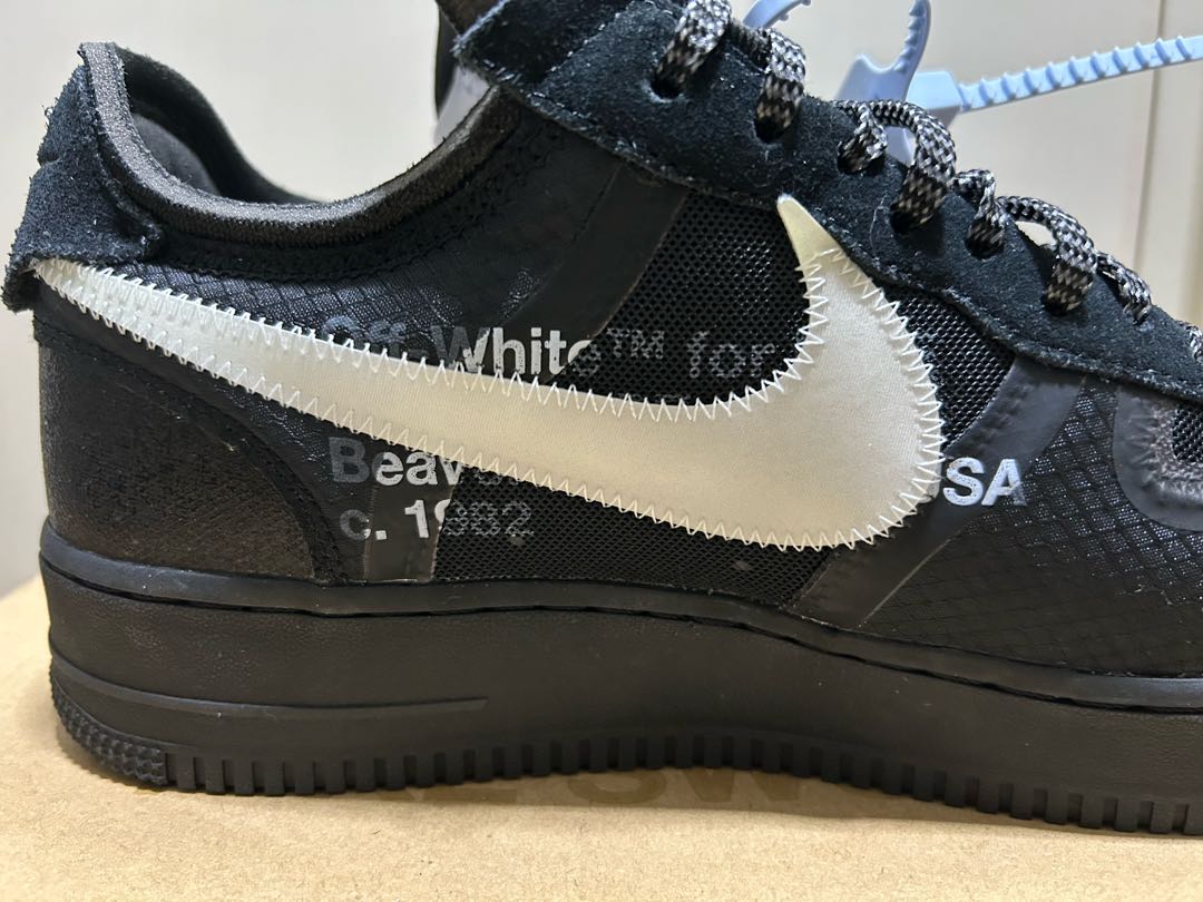 オフホワイト × ナイキ エアフォース1 ロー "ブラック" ブラック/ホワイト 28.5cm