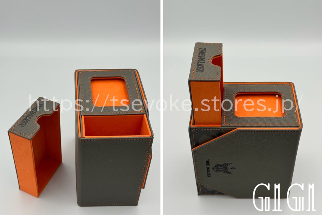 TIMEWALKER" collector's high-end Trek card deck case (storage box, deck holder) in gray. 1枚